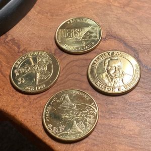 Hershey Park Gold-Plated Copper Token Set - Collectible